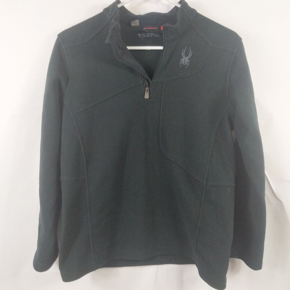 Spyder Youth Black Fleece Pullover 1/4 Zip